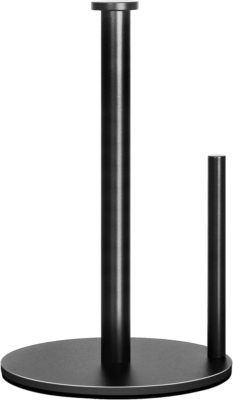 OBODING Paper Towel Holder Countertop, , Black Kitchen Paper Towel Holder Stand for Kitchen and Bathroom Organization, Stainless Steel Paper Towel Holders for Standard and Large Rolls (Matte Black) - Image 1